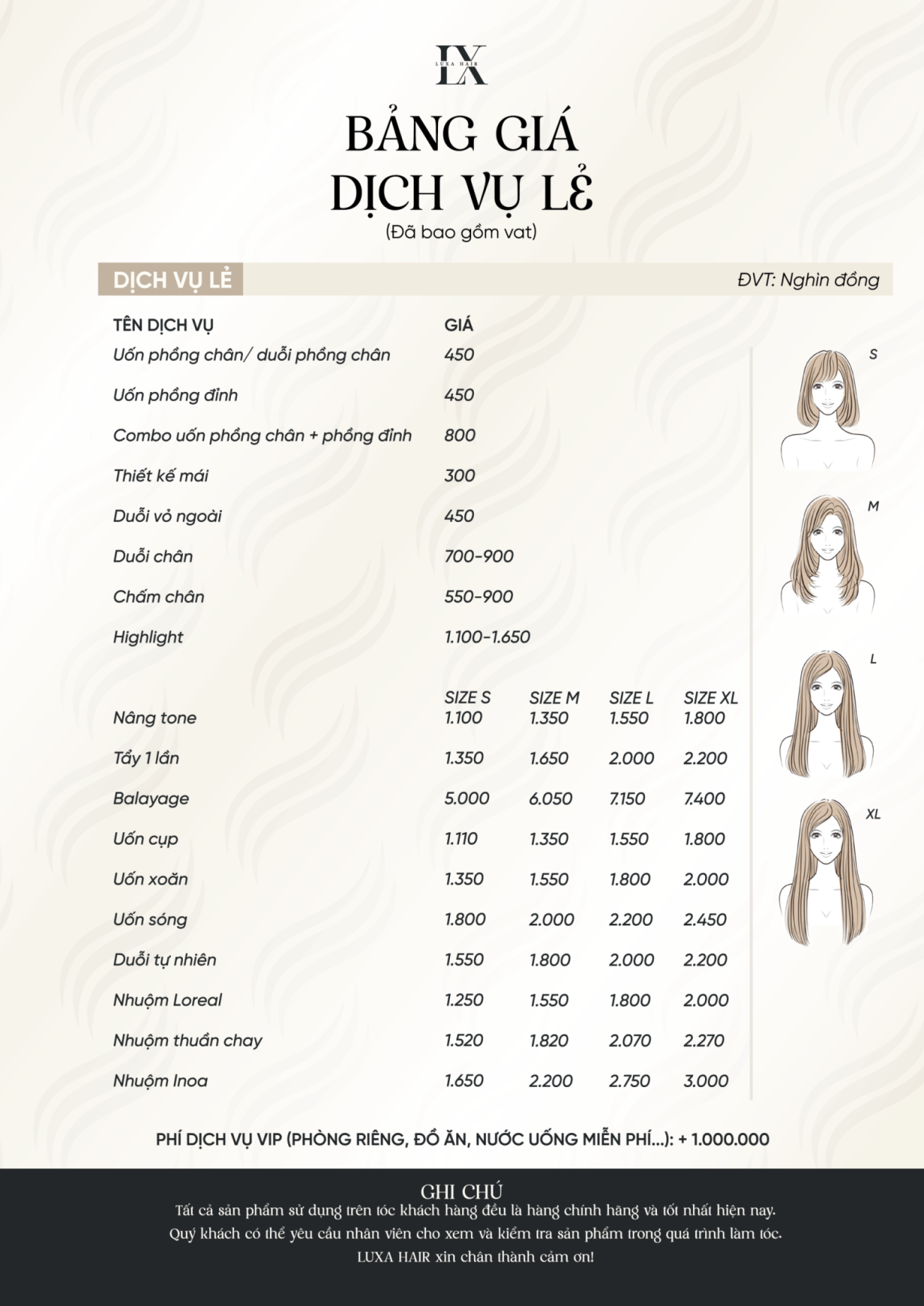 Bảng giá Tiếng Việt